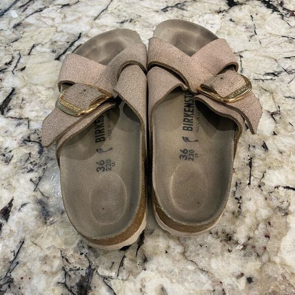 Birkenstock Siena Big Buckle Sandals Washed Metallic Rose Gold - Picture 8 of 8